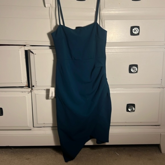 Homecoming dress - SPLASH - Spaghetti strap shirred dress teal S - Picture 2 of 5